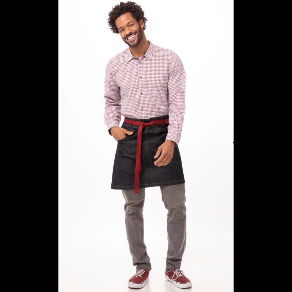 CHEF WORKS BERKELEY HALF BISTRO APRON- INDIGO BLUE